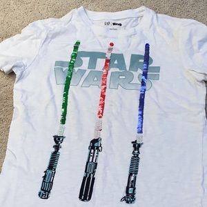 Boys white Star Wars t-shirt with flip sequins